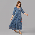 Ethnic Motifs Printed Cotton Maxi Dress